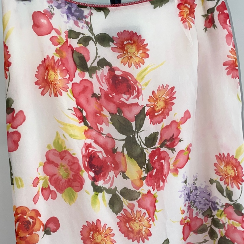 Spenser Jeremy Floral Pink Midi Skirt 100% silk - Picture 7 of 9